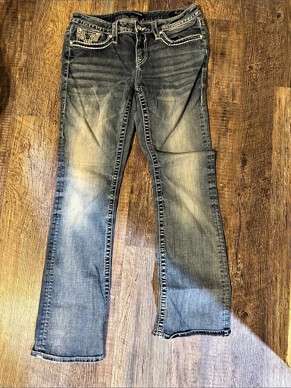 VIGOSS Slim Boot Cut Jeans Blue Waist 10 32 long